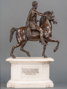 A fine early 19th century bronze sculpture of Marcus Aurelius