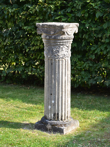 An early 19th century Bath stone column of fluted form