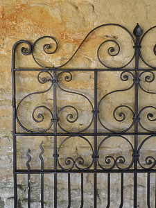 A large single wrought iron garden gate - ARCHITECTURAL HERITAGE