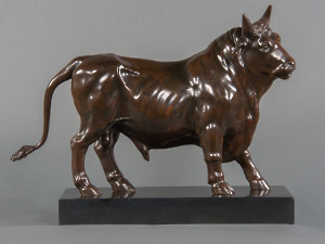 An  early 19th century Grand Tour lost wax cast bronze bull sculpture