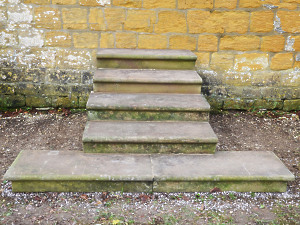 A suite of early 20th century York sandstone steps