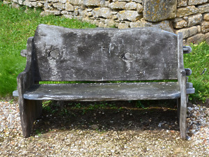 A small elm wood bench