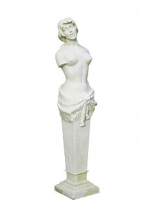 A well carved white statuary marble above life size female terme