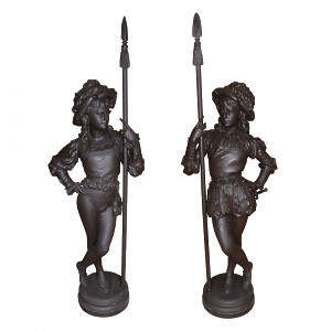 A pair of 19th Century French cast iron Florentine Pages