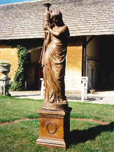 A fine quality 19th Century French cast iron statue of a Roman maiden