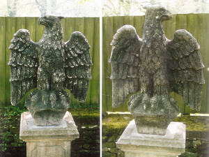 A pair of 19th Century composition stone Eagles
