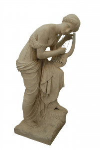 A fine and rare sculpture in terracotta depicting Erato