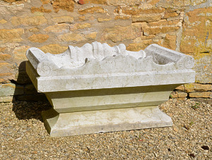 A French, late 19th century, Bourgogne stone rectangular planter