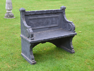 An unusual early 20th century painted pine conservatory bench