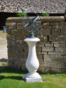 The Solstice Sundial Pedestal with Zenith Armillary Sphere