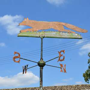 'Fantastic Mr Fox' An early 20th century iron and zinc weathervane with large Fox pointer 