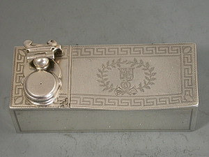 Rare Antique William IV Silver Desk Thermometer. Joseph Wilmore