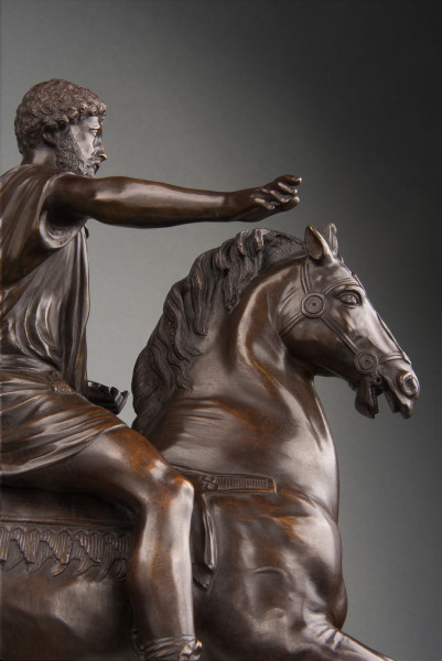 A fine early 19th century bronze sculpture of Marcus Aurelius