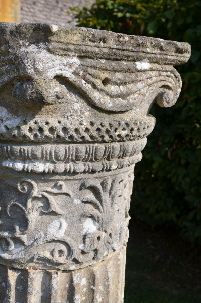 An early 19th century Bath stone column of fluted form 