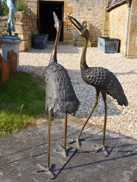 A single small scale Japanese bronze crane