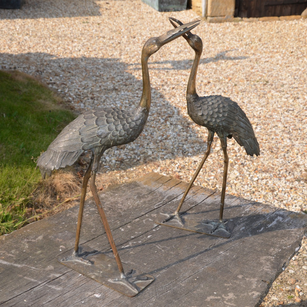 A single small scale Japanese bronze crane