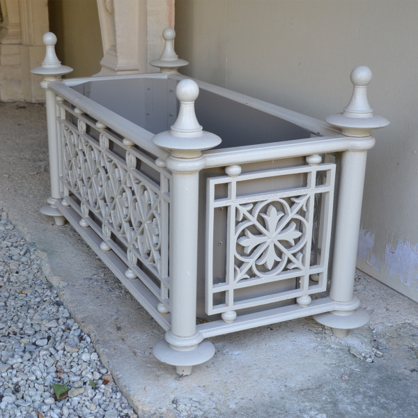 A pair of large cast iron Victorian planters