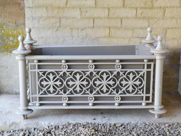 A pair of large cast iron Victorian planters