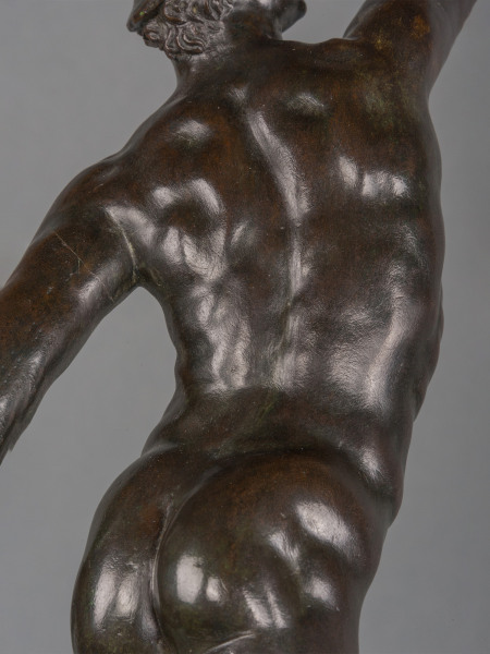 A fine Italian bronze of naked Mercury in flight 