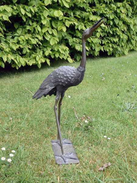 A single small scale Japanese bronze crane