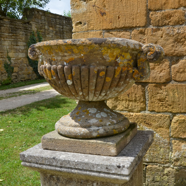 A 19th century single Ham stone urn