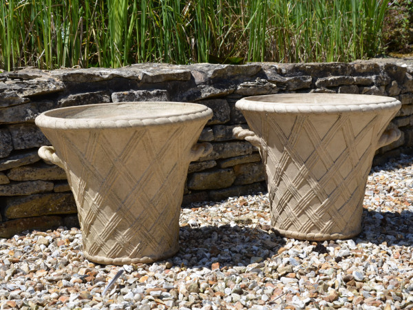 A pair of 20th century terracotta garden planters by Philip Thomason