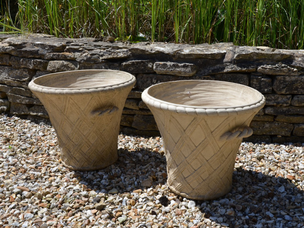 A pair of 20th century terracotta garden planters by Philip Thomason