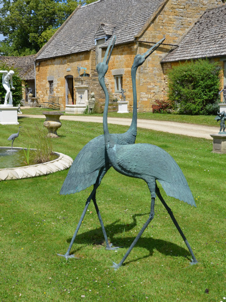 A pair of very large Japanese Meiji Period (1868 – 1912) bronze cranes