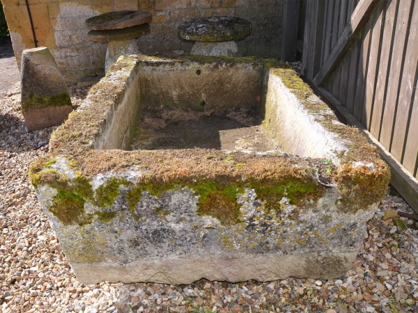 A large 18th century stone trough with good weathering and patination