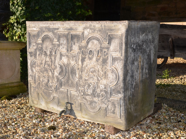 A fine 18th century lead cistern dated 1752 