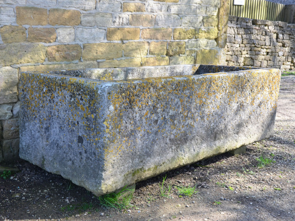 A large antique limestone trough with good weathering and patination