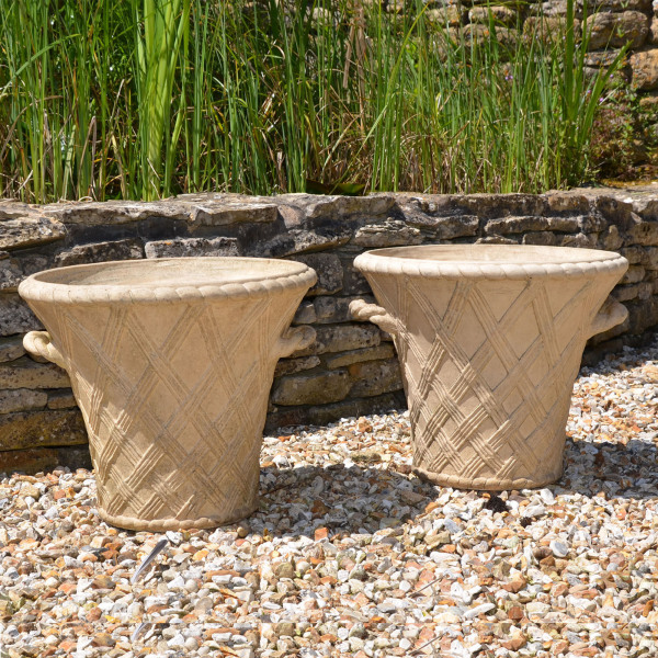 A pair of 20th century terracotta garden planters by Philip Thomason
