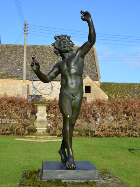 'The Dancing Faun' An early 20th century Neapolitan verdigris bronze