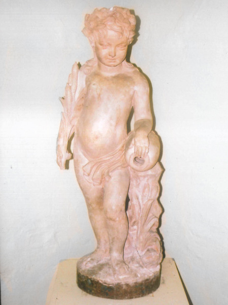A charming terracotta statue depicting 'La Source'