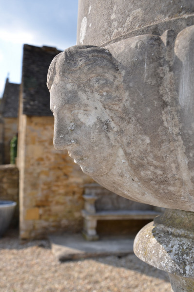 A magnificent marble Campana shaped urn on circular pedestal