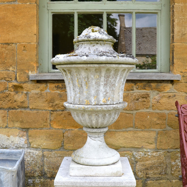 A Pair of late 18th century Portland stone finials