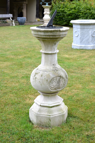 A large-scale Portland stone sundial pedestal