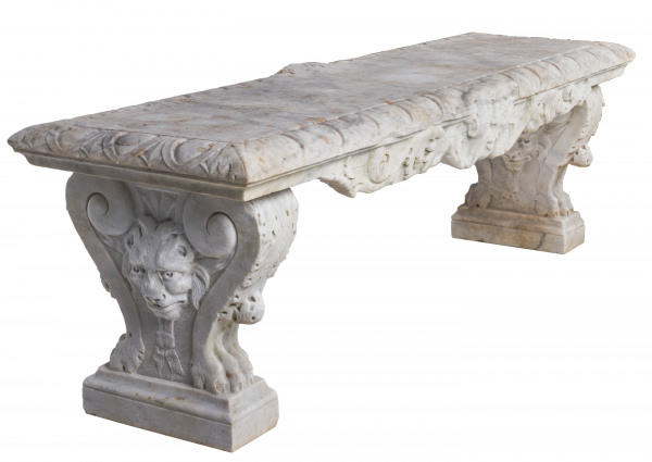 A mid 19th century large marble bench