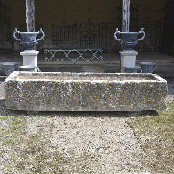  A large antique limestone trough