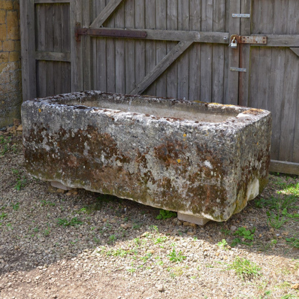  A large antique limestone trough