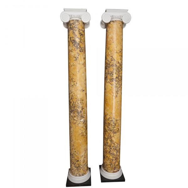 A pair of early 19th century scagliola columns