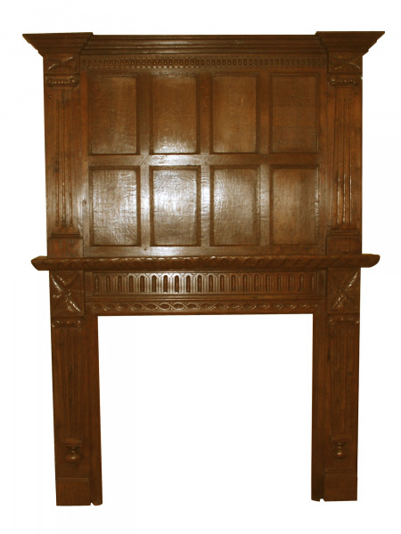 A late 19th century Oak fire surround partially made up from period elements