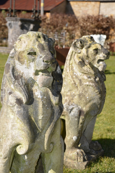 A pair of Portland stone lions