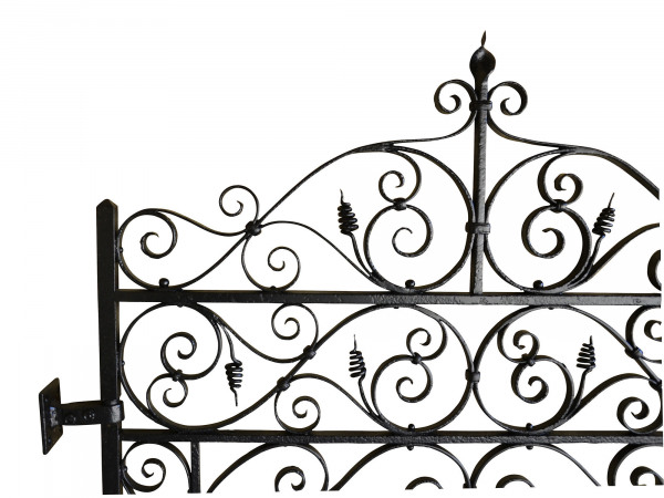 A late 19th century wrought iron garden gate