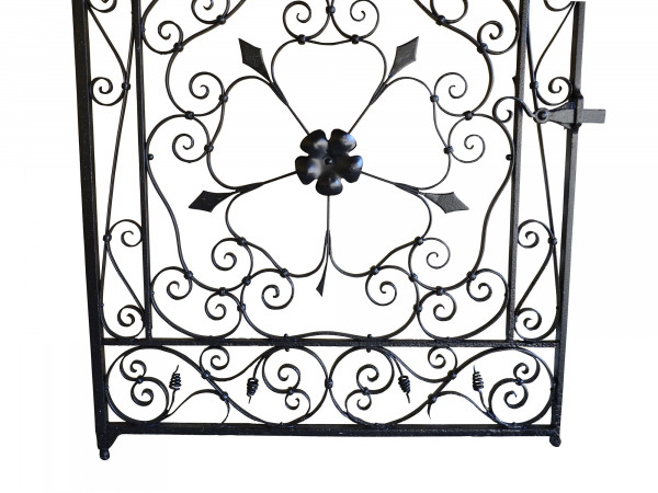 A late 19th century wrought iron garden gate