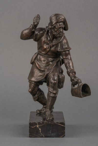 A 17th century German lost wax bronze of 'The Birdcatcher'