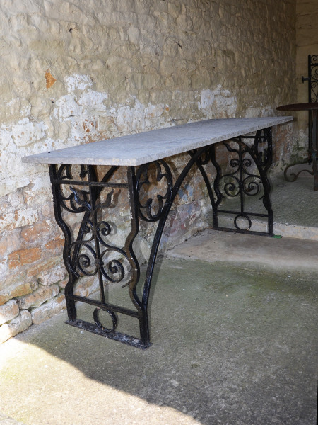 A Gothic wrought iron serving / potting table