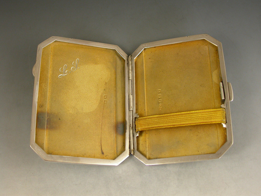 Art Deco Silver & Guilloche Enamel Cigarette Case by Joseph Gloster Ltd ...