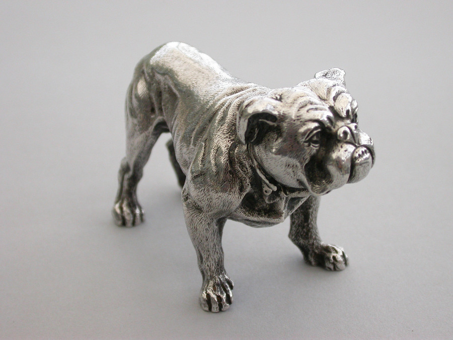 George V Novelty Silver Propelling Pencil Cast in the form of a Bulldog ...
