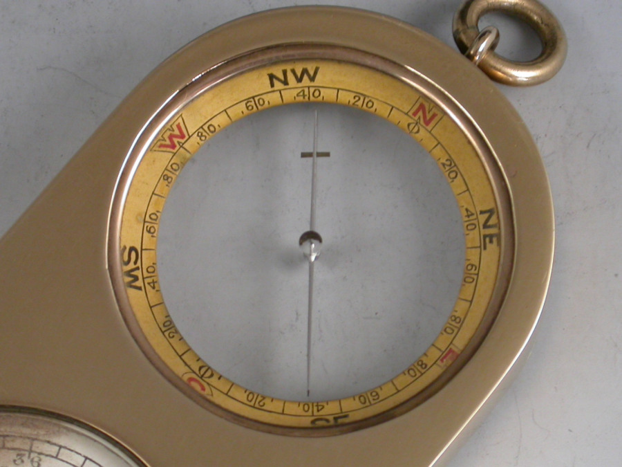 Edwardian Cased 9crt Gold Opisometer / Compass / Map Measuring Tool by ...